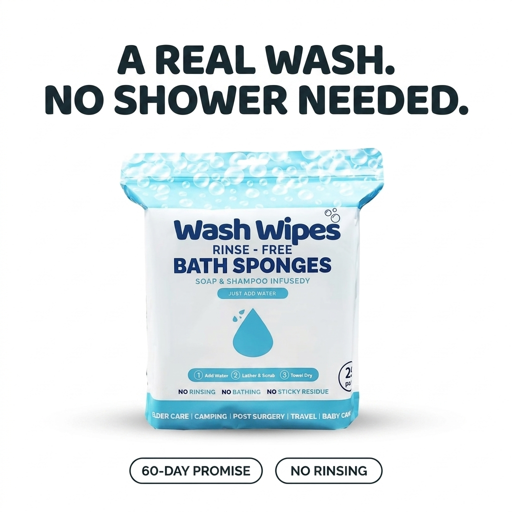 WashWipes™ — The Anywhere Shower | No-Rinse Bathing Wipes